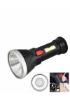 Mey İthalat® Uzun Menzilli Işıldak Şarjlı 9 LED 4 Kademeli Aydınlatma