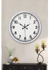 Mey İthalat® White Classic Modern 52 Cm Metal Duvar Saati