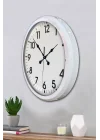 Mey İthalat® White Classic Modern 52 Cm Metal Duvar Saati