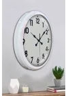 Mey İthalat® White Classic Modern 52 Cm Metal Duvar Saati