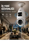 Mey İthalat® Wi-Fi Çift Lens Ampul Kamera  Akıllı Ev Güvenliği