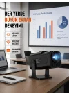 Mey İthalat® WiFi6 ve Bluetooth 5.4 Destekli LED Projektör - HCS350pro Yeni Nesil