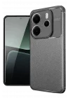 Mey İthalat®  Xiaomi Redmi Note 14 4G Kılıf Auto Focus Karbon Kapak - Gri