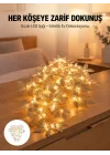Mey İthalat® Yaprak Şekilli Gümüş LED Işık Pilli Dekoratif Aydınlatma