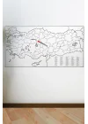 Mey İthalat® Yazılabilir Türkiye Haritası Manyetik Duvar Stickerı 110 x 56 cm