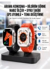 Mey İthalat® Yeni Model Akıllı Saat Ultra Smart Watch Gümüş Kasa 45mm Titreşim