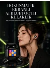 Mey İthalat® Yeni Nesil AI Bluetooth Kulaklık Akıllı Dokunmatik Ekranlı