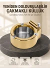 Mey İthalat® Yeniden Doldurulabilir Çakmaklı Küllük Dayanıklı Yapı