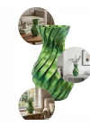 Mey İthalat® Yeşil Spiral 3D Baskı Vazo Estetik Modern Ev Ofis Dekoru
