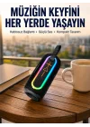 Mey İthalat® Yüksek Ses Kaliteli Kablosuz Hoparlör LED Işıklı Yeni Nesil