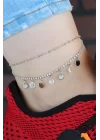 Mey İthalat® Zirkon Taşlı Silver Renk Kaplama Kalpli Hal Hal