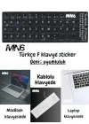 MF01 F Klavye Sticker/3 Adet-Laptop PC Uymlu-Silinmez/Türkçe F Klavye Sticker (3)