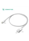 MFi Lisanslı USB-A & Lightning Şarj ve Data Kablosu, 2 Metre, Beyaz