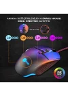 MG1101 Kablolu 6400DPI 8 Tuşlu RGB LED Aydınlatmalı Gaming Optik Mouse Siyah