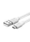 Micro-USB & USB-A Data ve Şarj Kablosu, 2 Metre, Beyaz