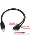 Micro Usb Y Kablo Data Power Çevirici Dönüştürücü Çoklayıcı Kablo