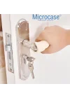 Microcase Spiral Yumuşak Esnek Kapı Kolu Çarpışma Önleyici Kapı Pencere Kolu Koruma -AL4546 2 Adet (Kahverengi)