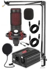 Midex CXN-30 Paket-3 +48V Phantomlu Mikrofon Stand Seti