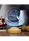 Mimara Özel Led Masa Lambası – Kişiye Özel Baret Şekilli 3D Lamba, Mimarlar Günü ve Mezuniyet Hediyesi