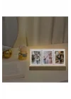 mini Ahşap Işıklı 5li Fotoğraf Çerçeve Seti