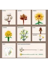 Mini bloklar çiçek buketi yapı setleri, yapay çiçekler, yapı taşları, dekorasyon, ev, 646 adet, yetişkinler için botanik koleksiyonu (pamuk/çam kozalakları/Gerbera/Craspedia)