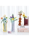 Mini bloklar çiçek buketi yapı setleri, yapay çiçekler, yapı taşları, dekorasyon, ev, 646 adet, yetişkinler için botanik koleksiyonu (pamuk/çam kozalakları/Gerbera/Craspedia)