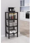 Mithra Life 4 Katlı Plastik Siyah Banyo Mutfak Rafı MIT1050