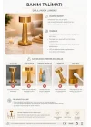 Modern Kablosuz Şarjlı Masa Lambası Dokunmatik Masa Lambası USB Şarjlı Dekoratif Taşınabilir Ortam Aydınlatma Mantar Masa Lambası Gold Altın Masa Lambası Masa Lambası Kamp Piknik Lambası