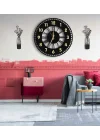 MODERN TABLO SETLİ AHŞAP VIP DEKORATİF DUVAR SAATİ