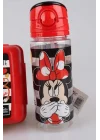 Mouse Lisanslı Beslenme Kabı ve Tritan Matara 500 ml Beslenme Seti, Kırmızı