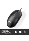 MS101 USB Kablolu 1200DPI 3 Tuşlu Optik Mouse - PC, Mac, Dizüstü Bilgisayar ile Uyumlu, Tak Çalıştır Kolay Bağlantı, Sağ ve Sol Elle Kullanıma Uygun, Kompakt Mouse Siyah