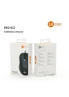 MS102 USB Kablolu 2400DPI 4 Tuşlu Mouse -Sessiz PC, Mac, Dizüstü Bilgisayar için, Windows, Linux ve Mac ile Uyumlu Sağ ve Sol Elle Kullanıma Uygun, 99gr Hafif Optik Mouse Siyah