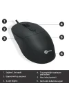 MS102 USB Kablolu 2400DPI 4 Tuşlu Mouse -Sessiz PC, Mac, Dizüstü Bilgisayar için, Windows, Linux ve Mac ile Uyumlu Sağ ve Sol Elle Kullanıma Uygun, 99gr Hafif Optik Mouse Siyah