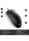 MS103 USB Kablolu 1000DPI 3 Tuşlu PC, Mac, Dizüstü Bilgisayar ile Uyumlu Optik Mouse Siyah