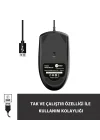 MS103 USB Kablolu 1000DPI 3 Tuşlu PC, Mac, Dizüstü Bilgisayar ile Uyumlu Optik Mouse Siyah