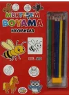 Muhteşem Boyama - Hayvanlar + 6lı Boya Kalemi