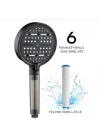 Multi 6 Fonksiyonlu Spa Etkili Filtreli Duş Başlığı Yüksek Basınçlı Su Tasarruflu Klor ve Kireç Önleyici El Duşu, Handshower