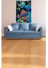 Multirenk Mushroom Mantar Leke Tutmaz Kadife Kumaş Duvar Örtüsü Duvar Halısı Tapestry DWLL367, 100 x 140