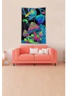 Multirenk Mushroom Mantar Leke Tutmaz Kadife Kumaş Duvar Örtüsü Duvar Halısı Tapestry DWLL367, 100 x 140