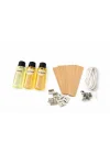 Mum Yapım Seti 30 ml Paçuli 30 ml Vanilya ve 30 ml Bergamot Esans, Ahşap fitil ve İp fitil