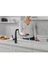 Musluk Almari Pull-Out Mutfak Bataryası, Pull-Out Püskürtücülü Siyah Mutfak Bataryaları, Mutfak Lavabo Bataryası, Manyetik Yerleştirme ile Mutfak Lavabo Bataryası, Mat Siyah 16943-BL-DST