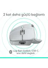MX Master 4 Mac için Dokunsal Geri Bildirim Özellikli Kablosuz Mouse, Bluetooth, Ultra Hızlı Kaydırma, Çoklu Cihaz Özelliği, 8000 DPI, Optik Sensör, Sessiz, Açık Gri