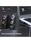 N-301 10W Masaüstü RGB Gaming Oyuncu PC 1+1 Speaker Hoparlör