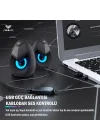 N-69 2 * 3W RGB LED Işıklı Masaüstü Oyuncu Laptop PC Bilgisayar Hoparlörü