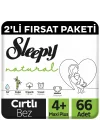 Natural 2li Fırsat Paketi Bebek Bezi 4+ Numara Maxi Plus 66 Adet