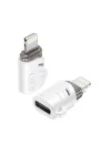 NB256E Lightning - Type-C Dönüştürücü Adaptör - Type-C Kablolarını iPhone Cihazlarda Kullanma Aparatı, Hızlı Veri Aktarımı ve Şarj Desteği, Beyaz