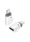 NB256E Lightning - Type-C Dönüştürücü Adaptör - Type-C Kablolarını iPhone Cihazlarda Kullanma Aparatı, Hızlı Veri Aktarımı ve Şarj Desteği, Beyaz