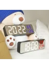 Nem ölçer Dereceli LED Duvar ve Masa Alarm Saati Kırmızı