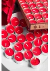 Nerox Kırmızı Yuvarlak 25’li Paket Süzen Tealight Mum 1410