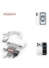 NK1032 Pro Type-C Lightning Usb-A To 2x Usb3.0 Sd Tf Pd Kart Okuyucu Çevirici Hub Adaptör